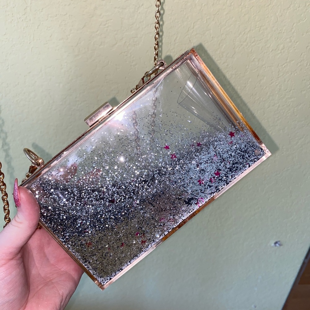 SkinnyDip London floating glitter aquarium purse